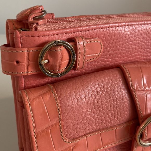 Brighton Bags Coral Leather Brighton Crossbody Organizer Purse Poshmark